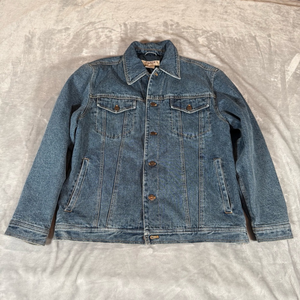 Vintage Big Mac Quilt Lined Denim Trucker Jacket Mens M Oversized Workwear